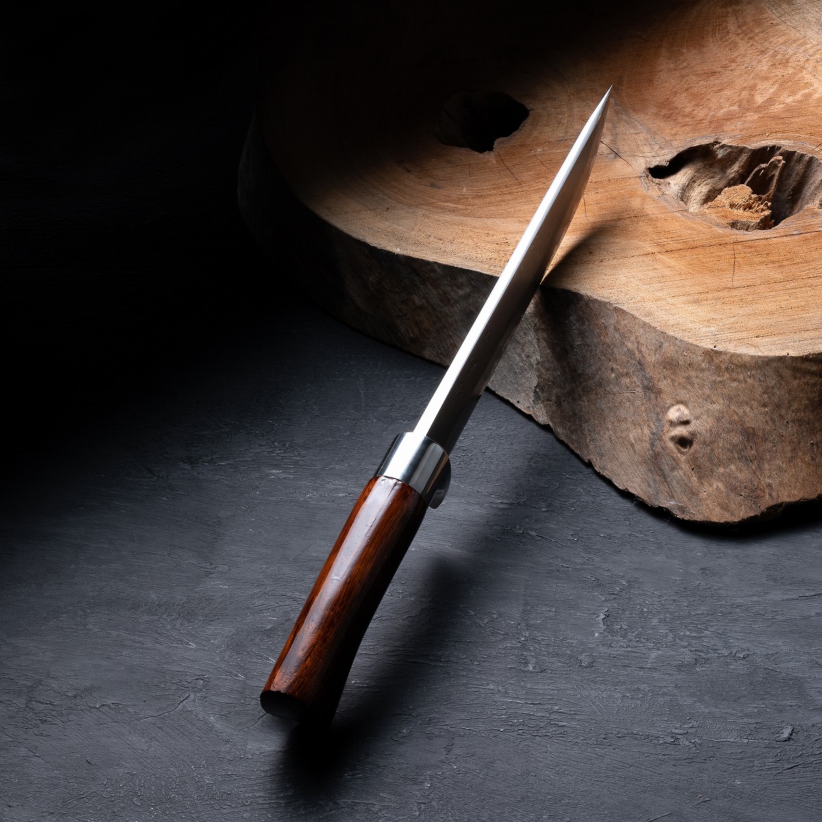 東周作 ダマスカス 青紙鋼剣鉈 乱刃6寸 洋漆仕上