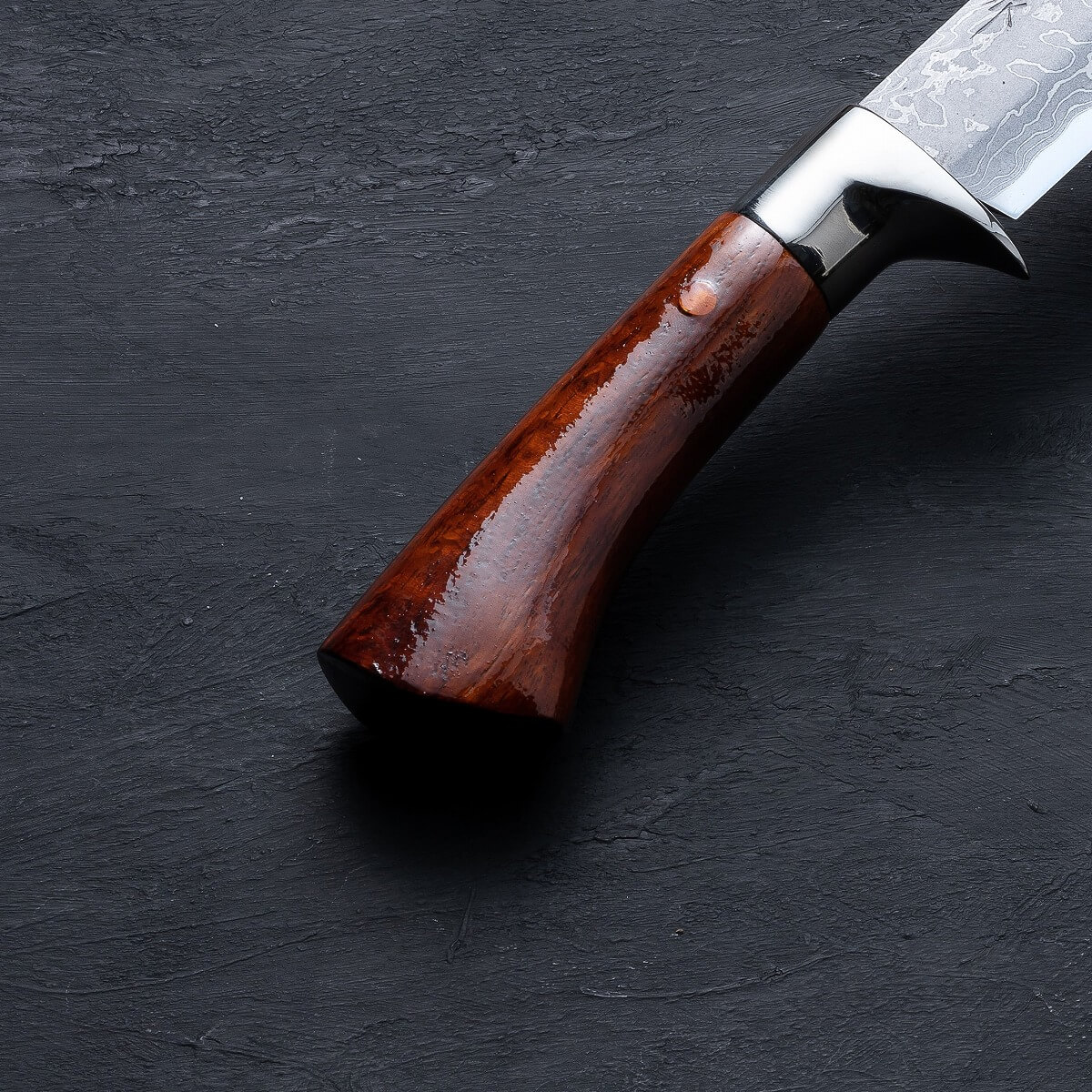 東周作 ダマスカス 青紙鋼剣鉈 直刃8寸 洋漆仕上