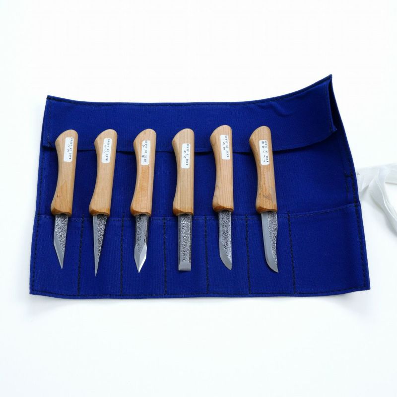 細工用小刀 青紙2号 槌目 6本組