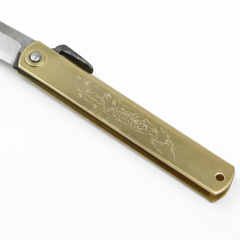 肥後守定駒 真鍮 特別手造り「大」