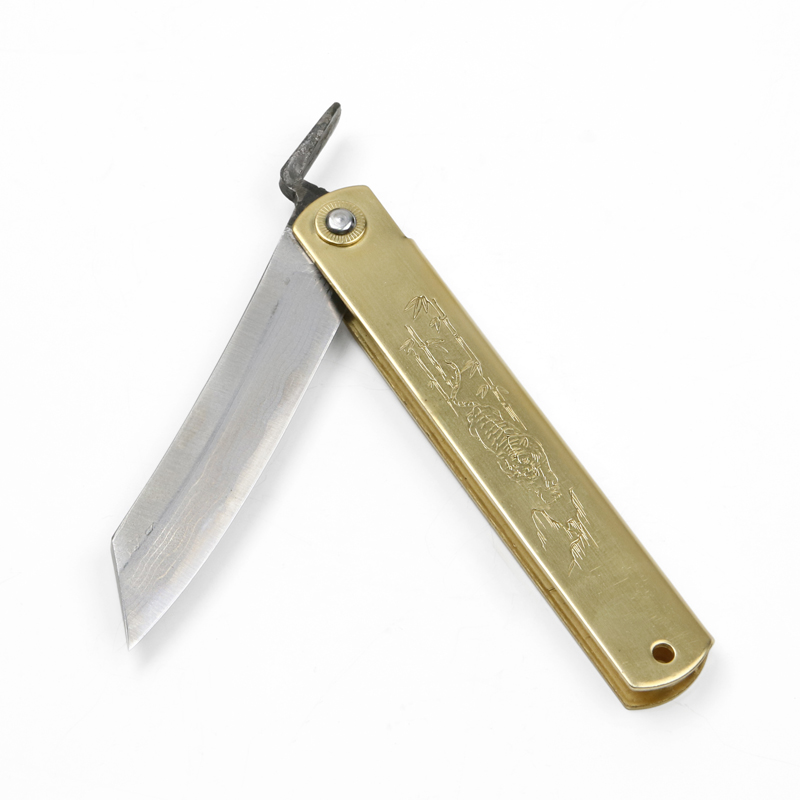 肥後守定駒 真鍮 特別手造り「大」