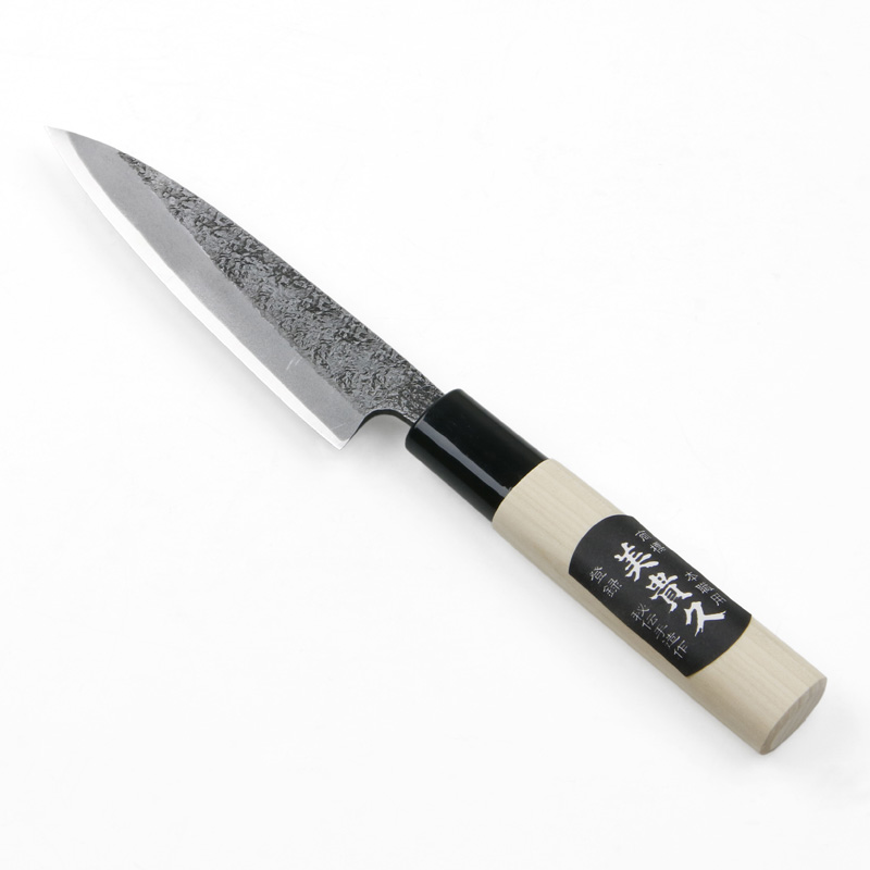 美貴久 貝裂き包丁 片刃 120mm 白紙2号 槌目仕上げ 左利き用