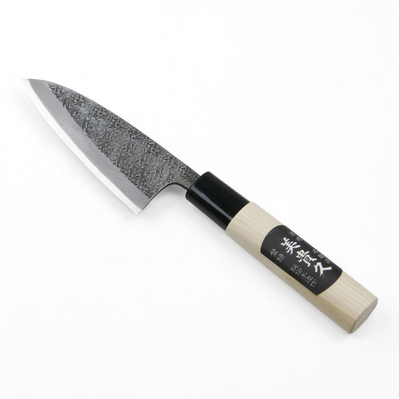 美貴久 小出刃包丁 片刃 105mm 白紙2号 槌目仕上げ 左利き用