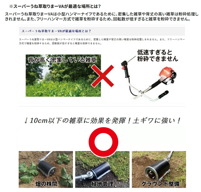 うね草取りまー使用最適場所