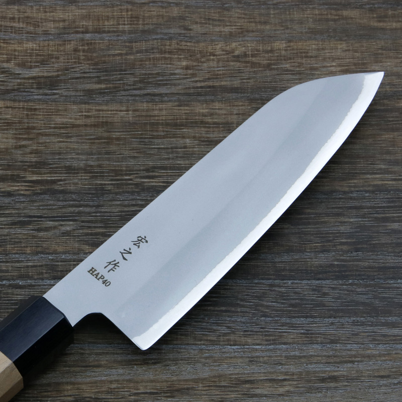 粉末ハイス HAP40 和三徳包丁170mmウォルナット八角柄
