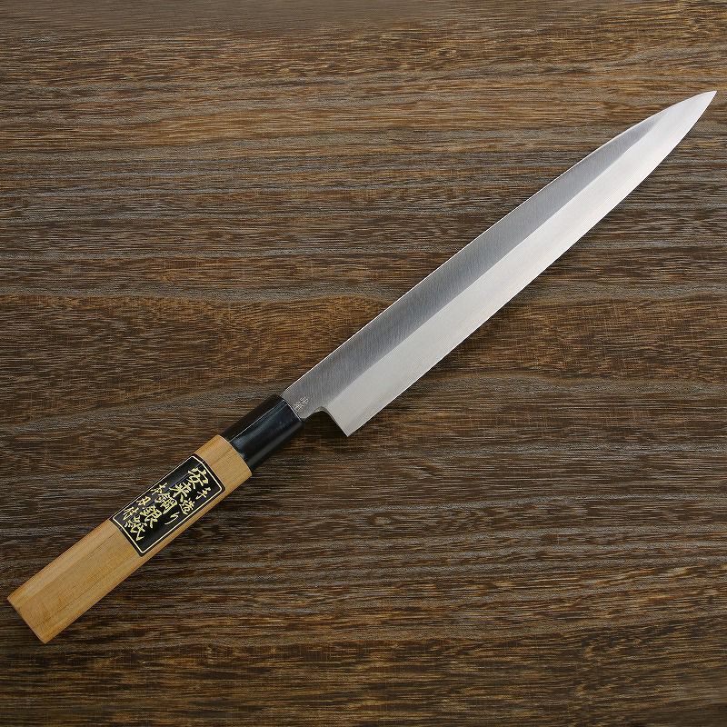 柳刃包丁 片刃 270mm 銀三ステンレス 桜柄 一般家庭用