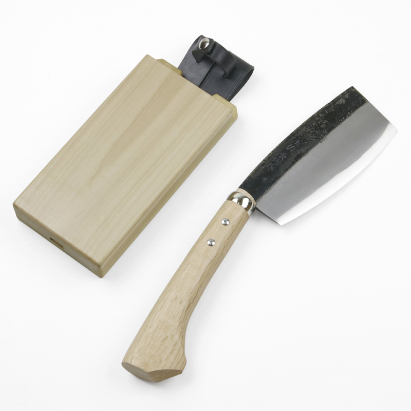 東周作青紙鋼枝打鉈オタフク型500g