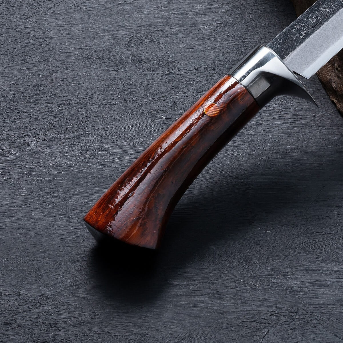 東周作 青紙鋼黒打剣鉈 洋漆仕上 4寸