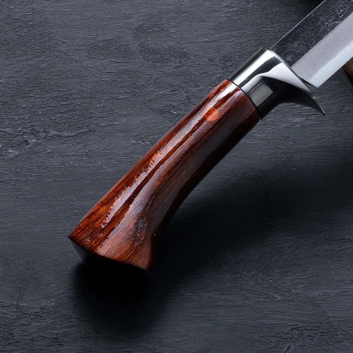 東周作 青紙鋼黒打剣鉈 洋漆仕上 5寸