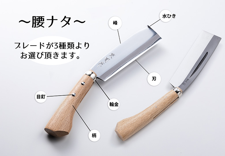 腰鉈片刃の各部の名称
