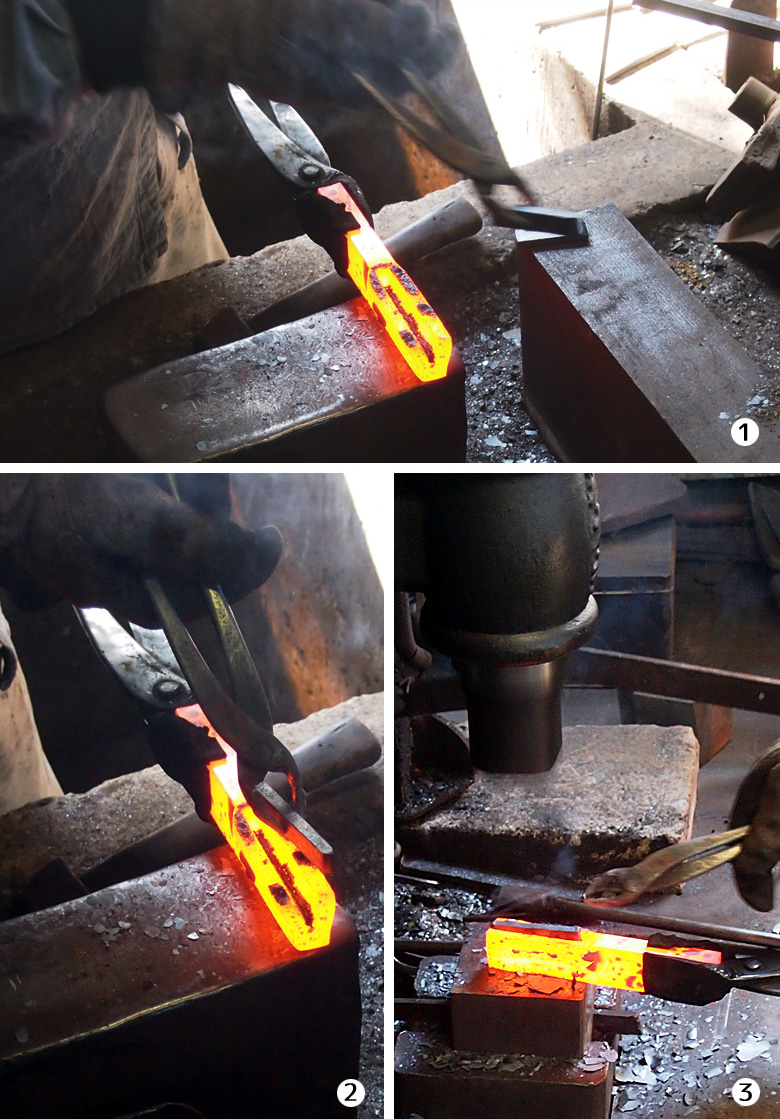 「極上」腰鉈両刃 鋼割込み写真