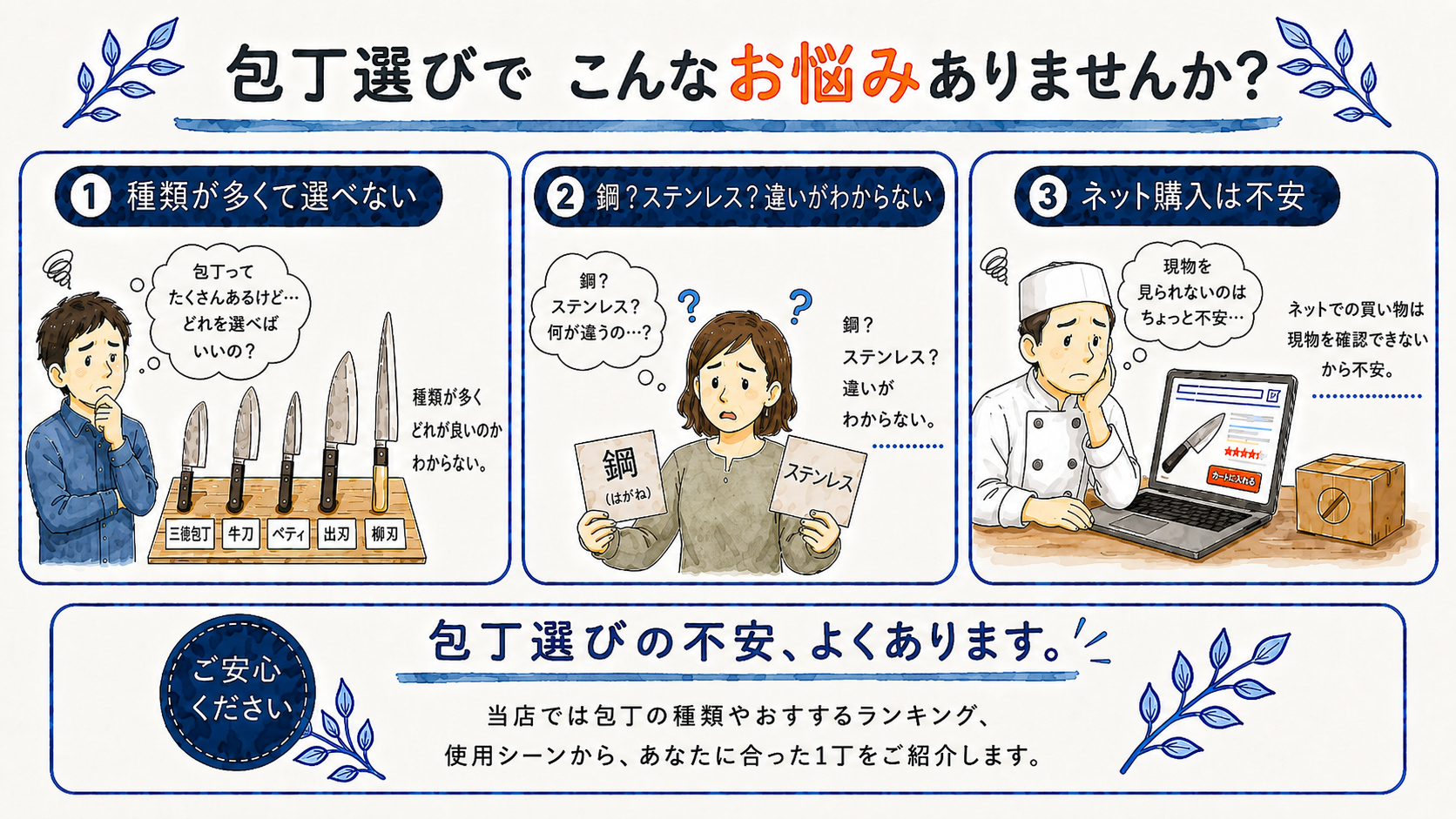 包丁選びの不安