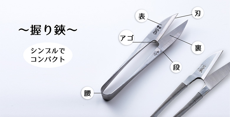 握り鋏の各部の名称