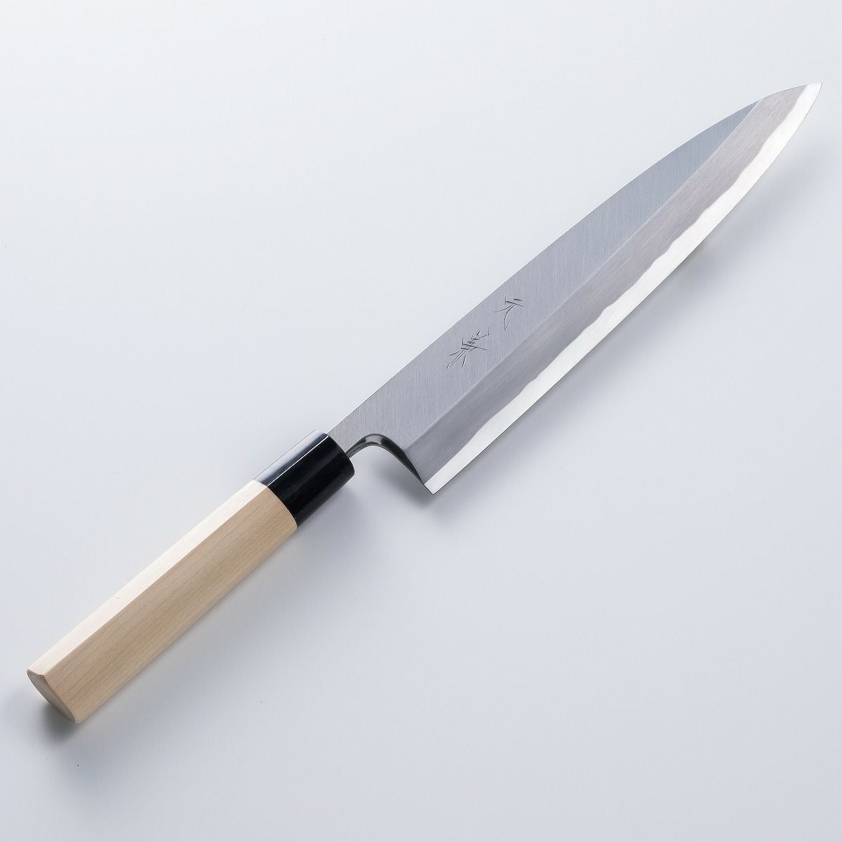 堺元兼 身卸包丁240mm 白紙鋼 水牛柄木鞘付