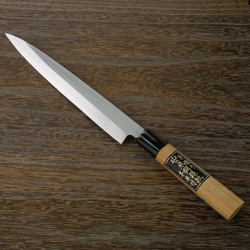 柳刃包丁 片刃 210mm 銀三ステンレス 桜柄 左利き用 一般家庭用 | 厳選