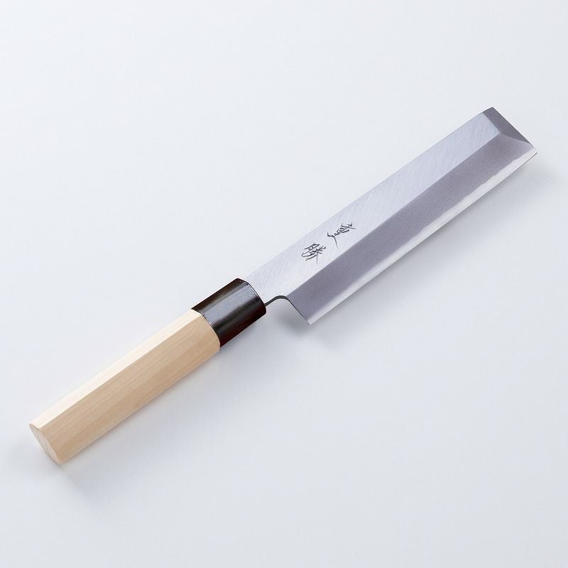 堺重勝 薄刃包丁 片刃 165mm 白二 鋼付き | 厳選 刃物 道具の専門店