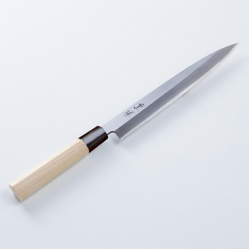 堺重勝 柳刃包丁 片刃 210mm 白二 鋼付き 一般向け | 厳選 刃物 道具の