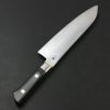 武蔵国光月作 洋出刃包丁 両刃 180mm 全鋼 真鍮ロウ付け口金付き パッカー柄
