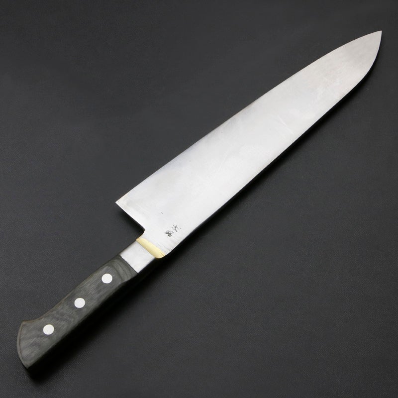 武蔵国光月作 洋出刃包丁 両刃 270mm 裏
