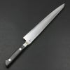 武蔵国光月作 筋引包丁 両刃 240mm 全鋼 真鍮ロウ付け口金付き パッカー柄