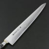 武蔵国光月作 筋引包丁 両刃 240mm 全鋼 真鍮ロウ付け口金付き パッカー柄