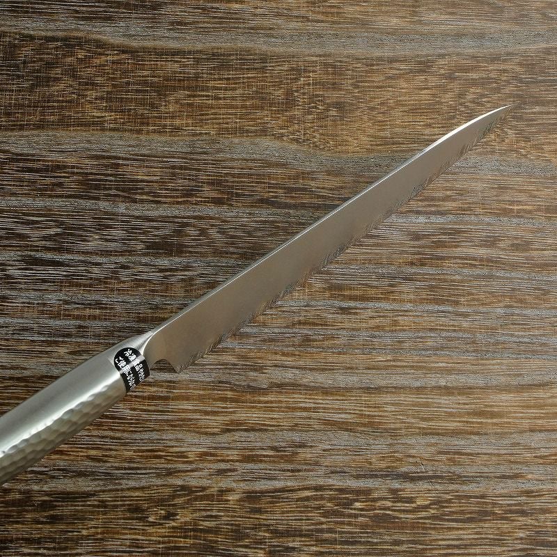 ペティナイフ 両刃 150mm ステン＆ニッケル 63層鋼 ステンレス一体型 ダマスカス模様