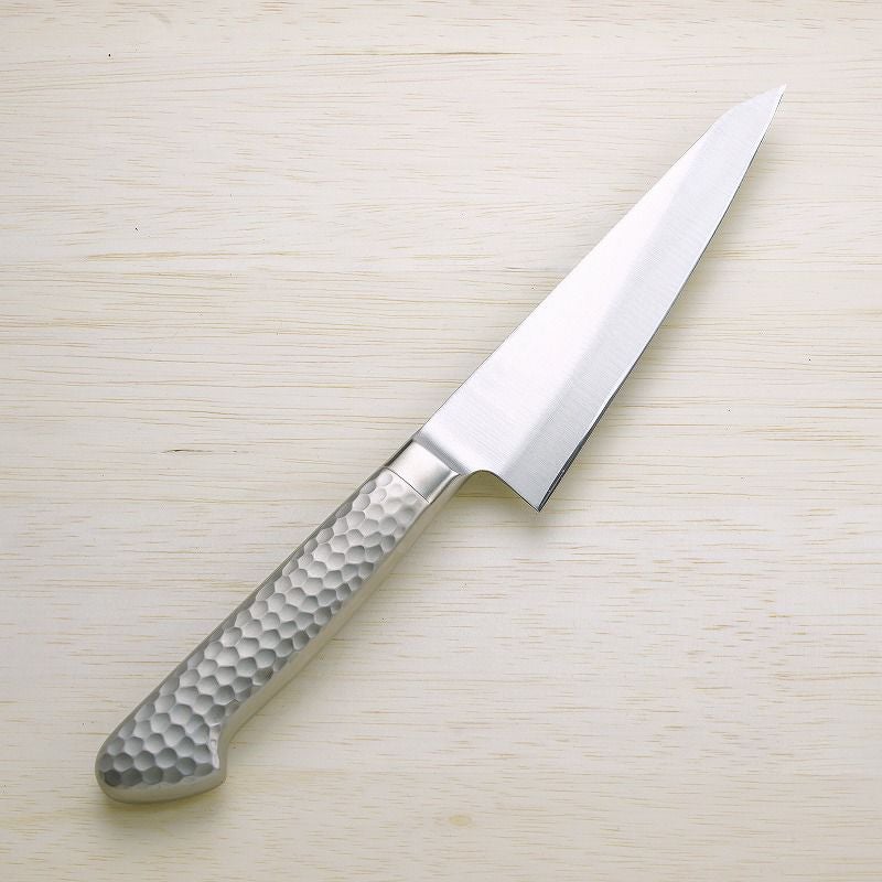 光月作 骨スキ包丁 両刃 150mm モリブデンバナジウム鋼 ステンレス一体型 全体