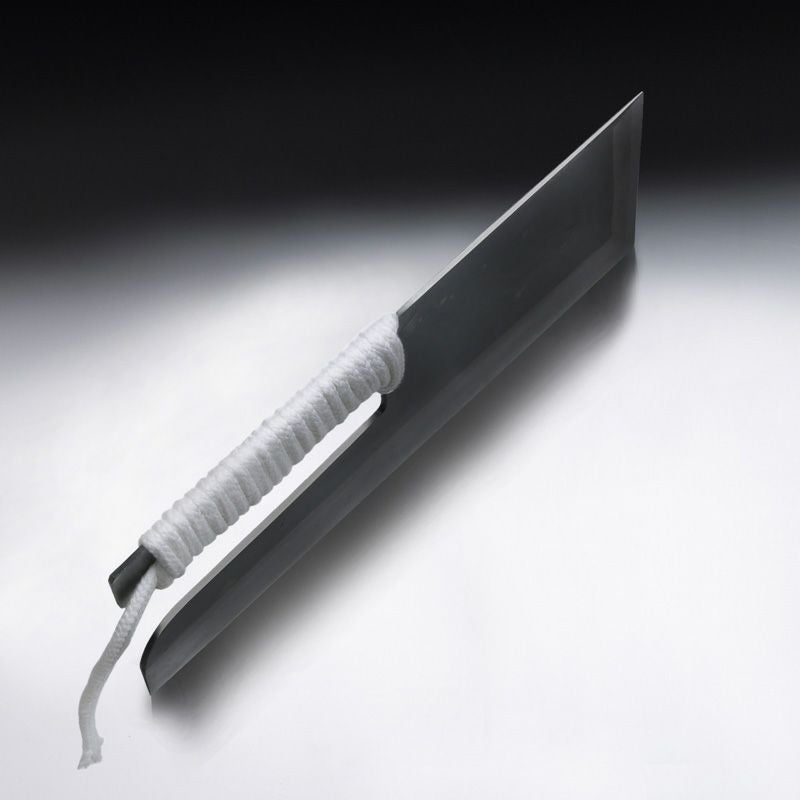 そば切り包丁 片刃 330mm 安来青紙鋼 鋼付 ロープ巻き 峰