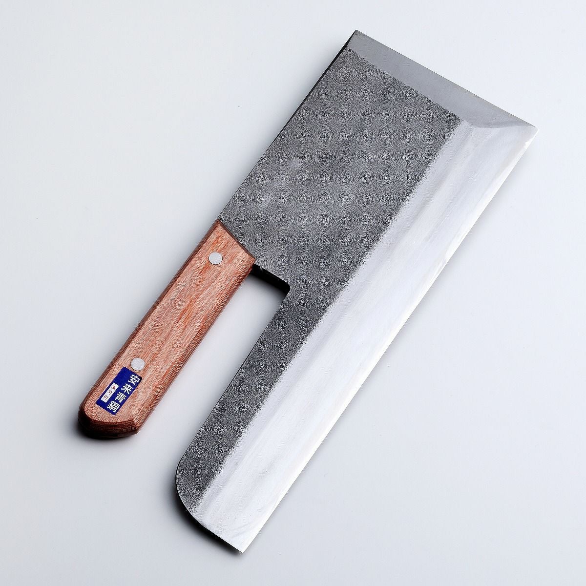 そば切り包丁 片刃 330mm 安来青紙鋼 鋼付 本刃付け 木柄 麺切り包丁