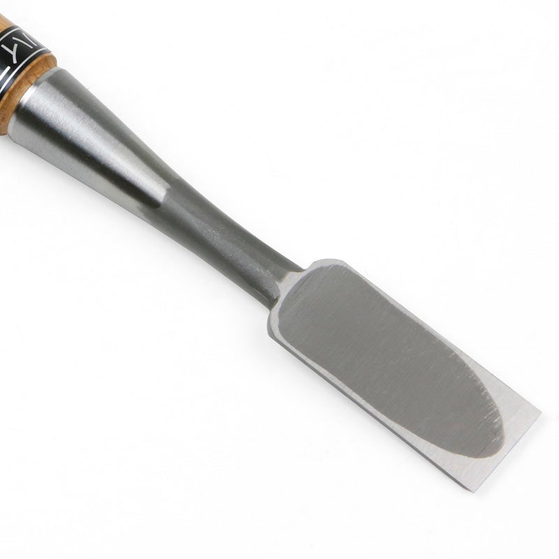 追入鑿 ハイス鋼 赤樫柄 24mm 刃先表