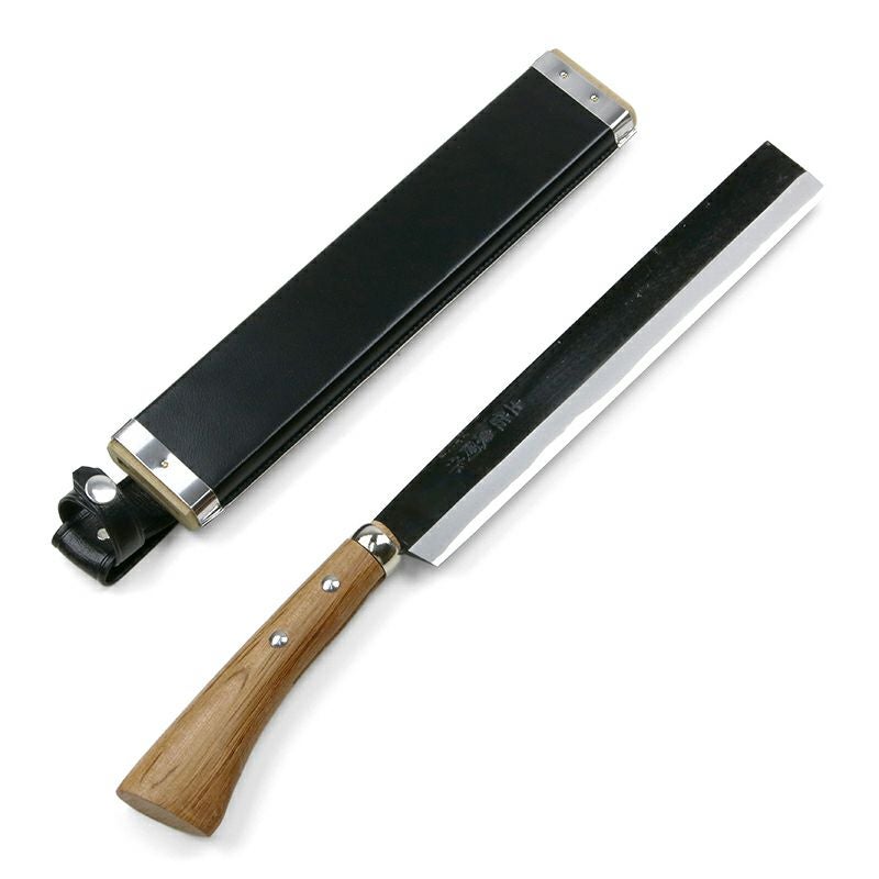 東周作 竹割鉈 両刃240mm青紙鋼 鞘付き | 厳選 刃物 道具の専門店