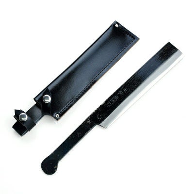 東周作 竹割鉈 両刃180mm 青紙鋼 ケース入