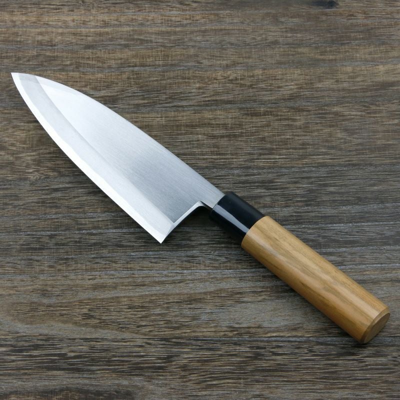 左利き用】出刃包丁 165mm 半鏡面仕上げ 朴木プラ柄 生地から最終仕上げ済 出刃包丁 片刃 165mm 白紙2号 鋼付 左利き用 | 厳選 刃物 道具の専門店