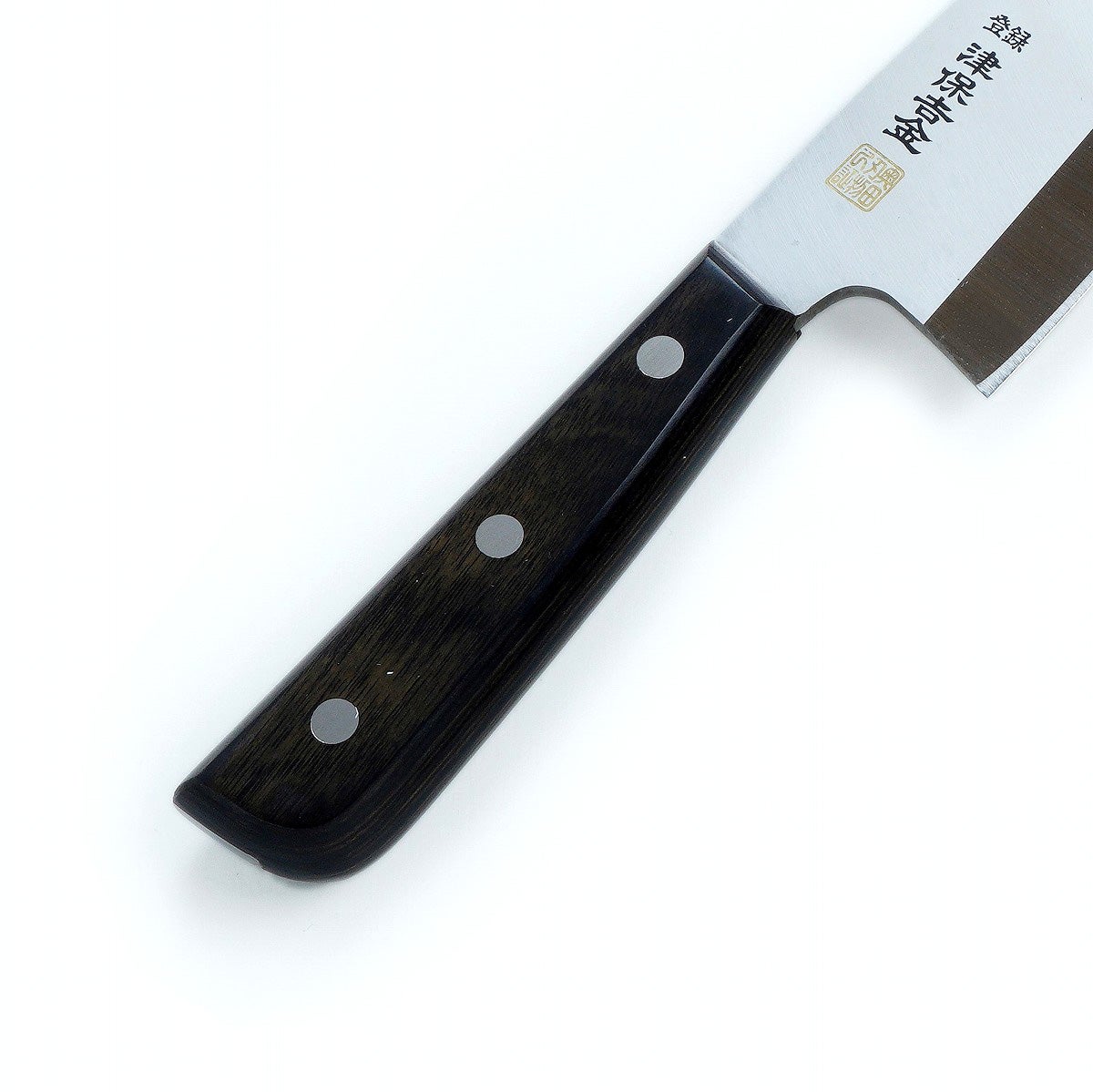 津保吉金 出刃包丁 片刃 150mm モリブデンステンレス鋼 黒合板柄