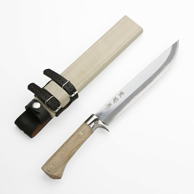 東周作 狩猟剣鉈 7寸 210mm 青紙鋼 磨き仕上げ 本職向け | 厳選 刃物