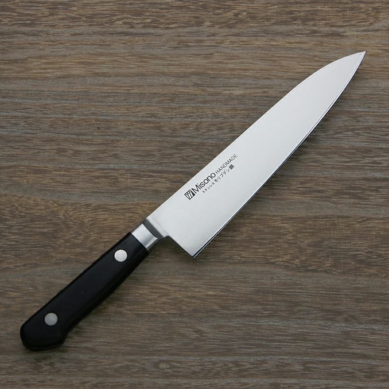ミソノ 牛刀 両刃 180mm モリブデンステンレス鋼 共口金付き 黒合板柄