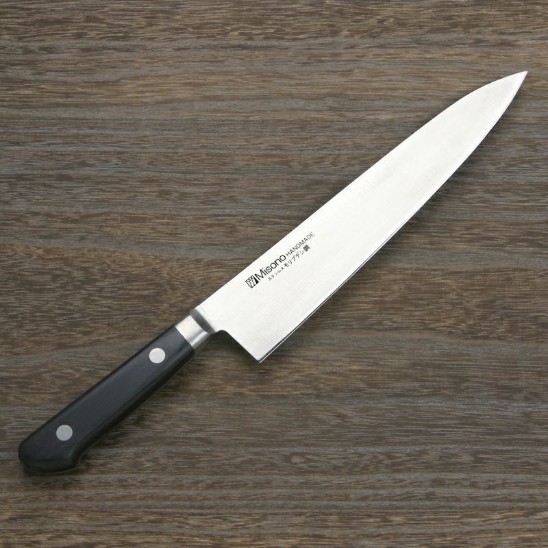 ミソノ 牛刀 両刃 210mm モリブデンステンレス鋼 共口金付き 黒合板柄