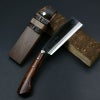 東周作 最高級 黒打腰鉈 両刃165mm 白紙鋼 ウォルナット鞘 鞘付き