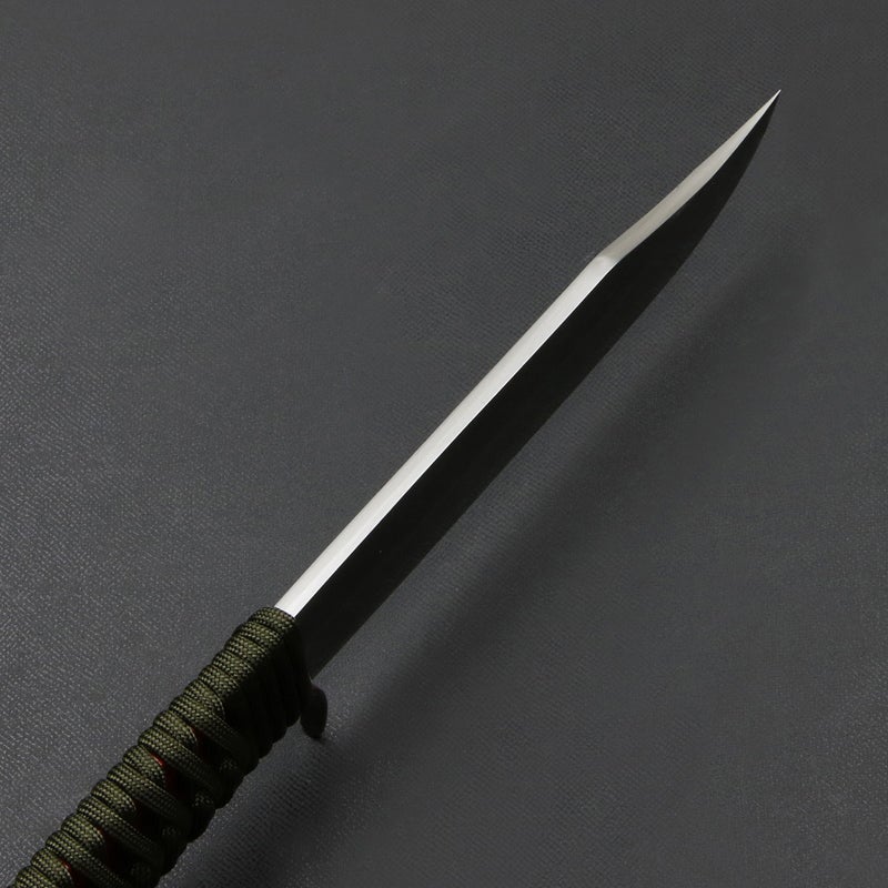 雲流 青紙鋼剣ナタ 165mm ダマスカス ロープ巻柄 本革ケース付き 峰