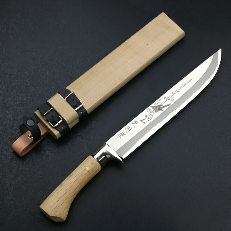 東周作 極上 狩猟剣鉈 8寸 「鶯」 青紙鋼 土佐火造り鉈