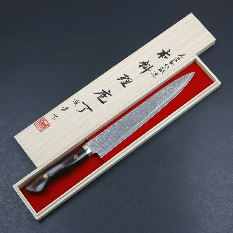 田中誠貴作 筋引包丁 両刃 240mm 粉末ハイスR2 割込み ステンレス