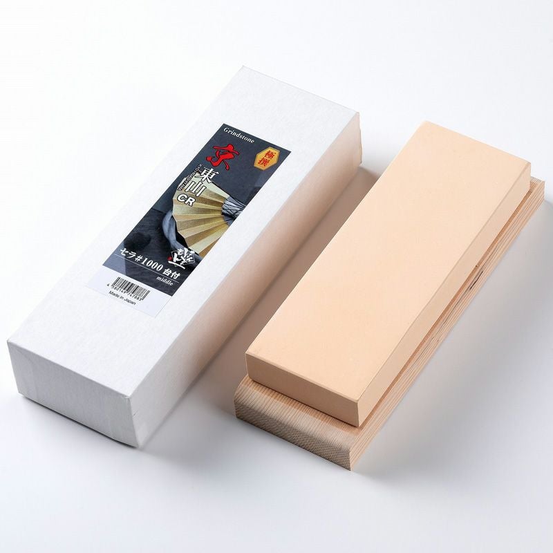 包丁と砥石のセット 重宏別作 三徳包丁 両刃 170mm V金10号 ダマスカス模様 京東山 CRセラ 中砥石 #1000台付 砥石