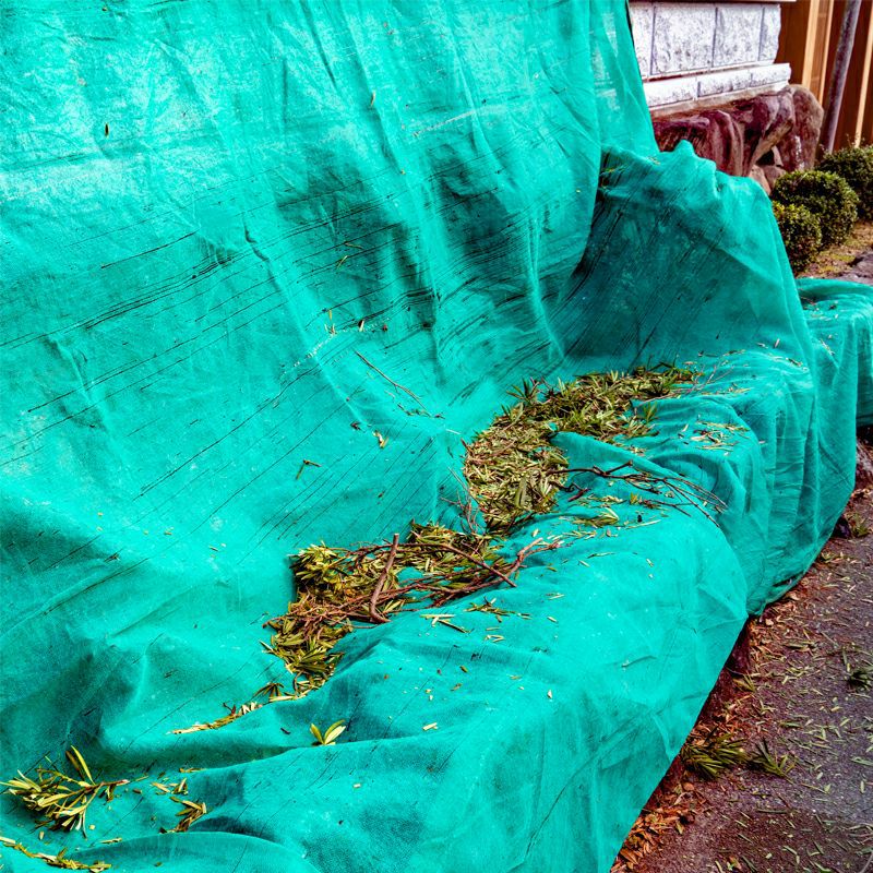 新型 刈込み 養生シート PP 平織り 1.8ｍ×2.7m 使用例