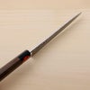 誠貴作 春風 和ペティナイフ 両刃 150mm 粉末ハイスR2 割込み ステンレス ダマスカス模様  ウォルナット柄 木箱入り 峰