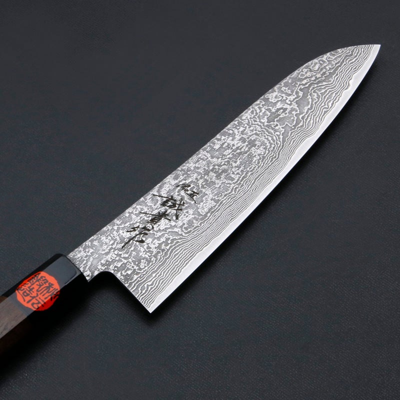 誠貴作 春風 和牛刀 両刃 180mm 粉末ハイス積層鋼 ダマスカス模様 水牛八角ウォルナット柄 木箱入り 刃