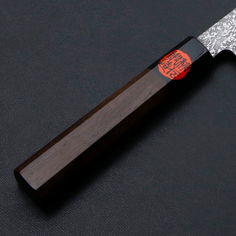 誠貴作 春風 和牛刀 両刃 180mm 粉末ハイス積層鋼 ダマスカス模様 水牛八角ウォルナット柄 木箱入り 柄