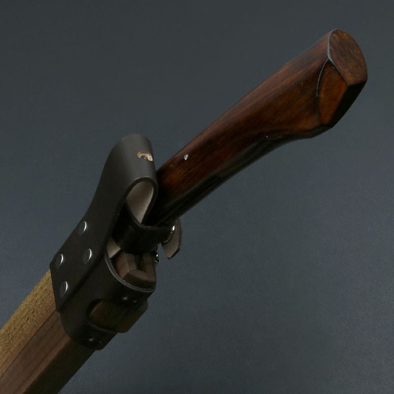 東周作 最高級 黒打腰鉈 両刃210mm 白紙鋼 ウォルナット鞘 鞘付き