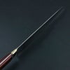 下総国光月作 牛刀 両刃 240mm 白紙1号 全鋼 真鍮ロウ付け共口金付き ワインレッドパッカー柄 手研ぎ本刃付け 峰