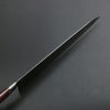 下総国光月作 牛刀 両刃 330mm 白紙1号 全鋼 溶接手仕上げ口金 ワインレッドパッカー柄 手研ぎ本刃付け