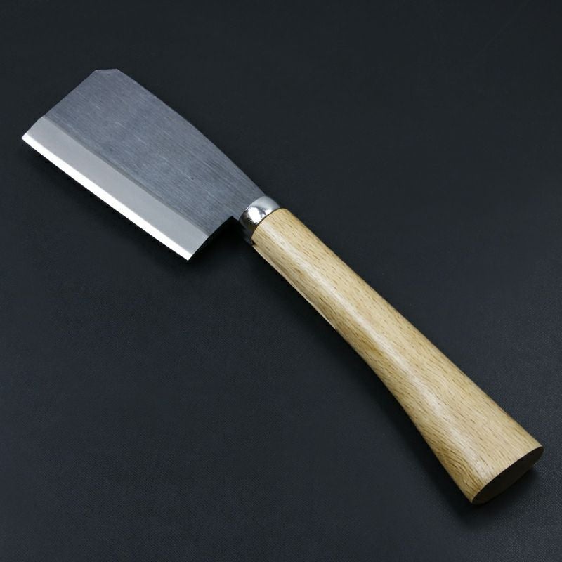 黒打ち厚鉈 東型 両刃135mm 刃当てカバー付き 裏